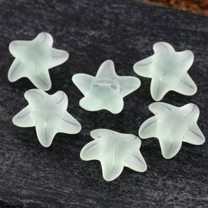 Seafoam Beach-Style Glass Starfish Button 21mm