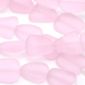 Blossom Pink Beach-Style Glass Flat Freeform 15x13-15mm