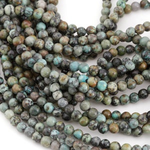 African Turquoise Round Large 2mm Hole 6mm Beads