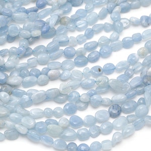Aquamarine (AA) Tumbled Nugget 8-12x6-9mm Beads