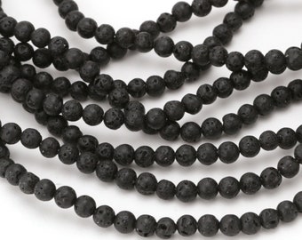 Volcanic Lava Rock Round 6mm Beads