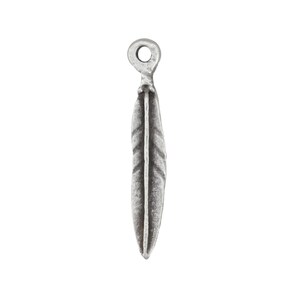 Mykonos Antique Silver (plated) Feather Drop 4x30mm (Package of 10)