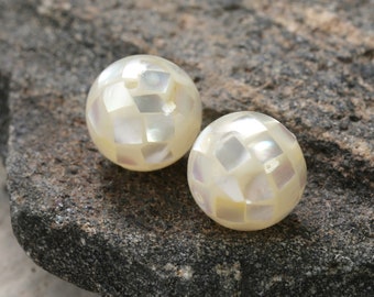 10mm Mother of Pearl Mosaic Shell Round Bead