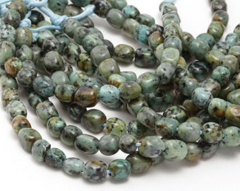 African Turquoise (Large Hole) Nugget 10x8mm Beads