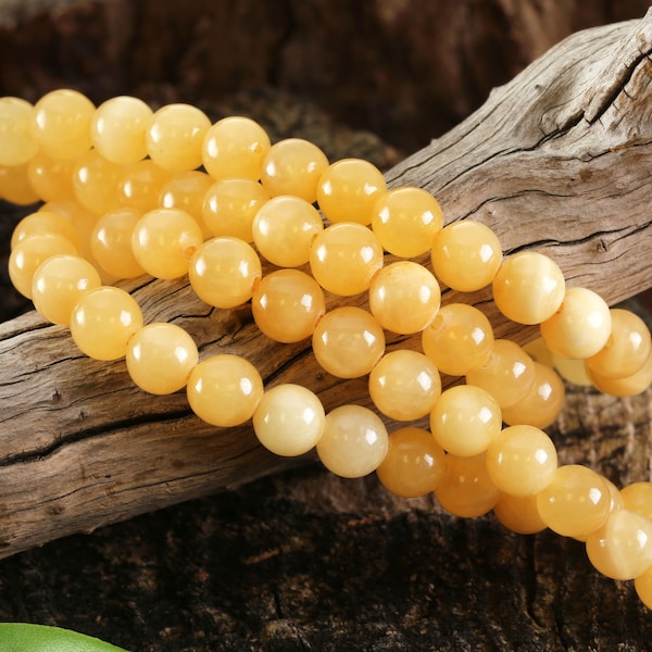 Yellow Calcite Round 6mm Beads