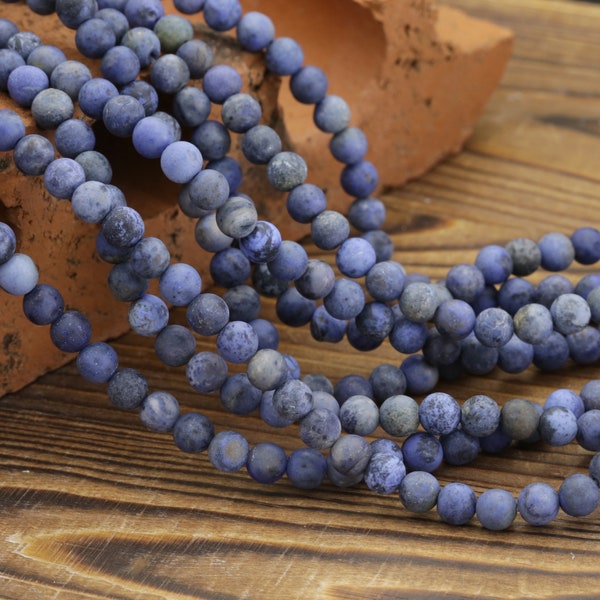 Matte Sunset Dumortierite Round 6mm Beads