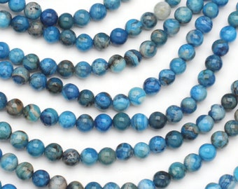 Larimar Blue Crazy Lace Agate Round 6mm Beads