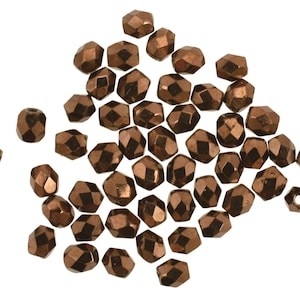 Czech Glass 3mm Fire Polished Round - Dark Bronze