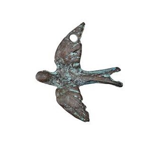 Mykonos Copper (plated) Patina Flying Dove 29x34mm