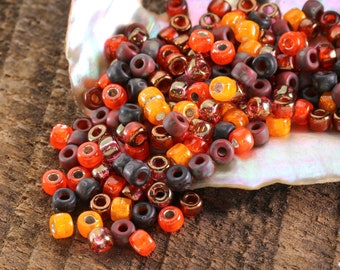 Czech Glass Matubo Rocailles 6/0 Seed Bead Mix - Flame Thrower
