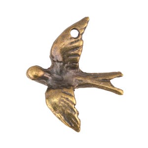 Mykonos Antique Brass (plated) Flying Dove 29x34mm