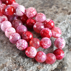 Fuchsia Fire Agate Faceted Round 10mm Beads
