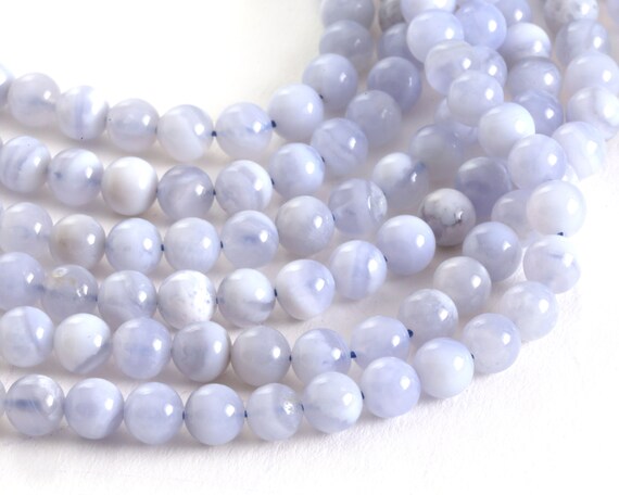 61 perles agate blue lace 6mm - blue lace agate - p0024