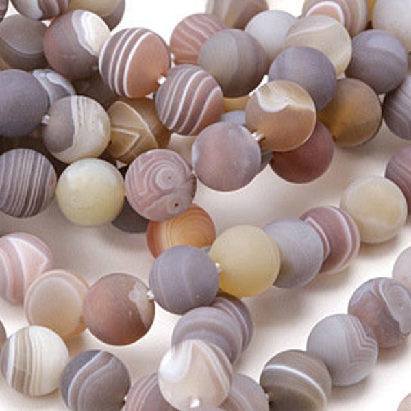 Botswana Agate Matte Round 8mm Beads