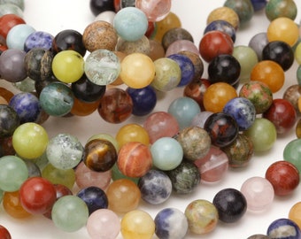 Multi Gemstone Round 8mm Beads