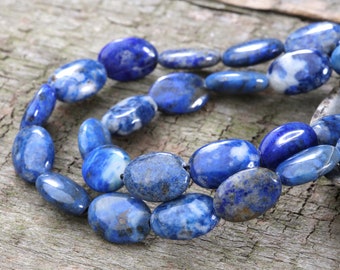 Lapis Flat Oval 14x10mm Beads