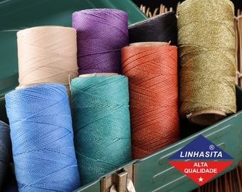 Linhasita Waxed Polyester Cord PE-1 (0.35mm) / 35 Colors to Choose From!