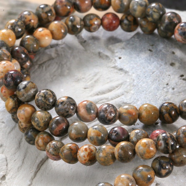 Leopardskin Jasper Round 4mm Beads