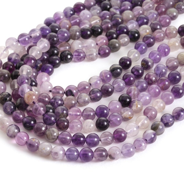 Purple Fluorite Round 6mm Beads