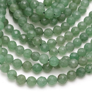 Green Aventurine Faceted Round 8mm Beads