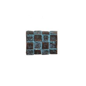 Mykonos Copper (plated) Patina Checkered Barrel (large hole) 15x12mm (Package of 6)
