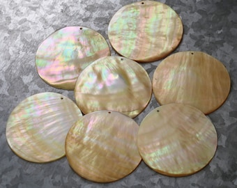 Natural Mother of Pearl Large Coin Focal 50mm