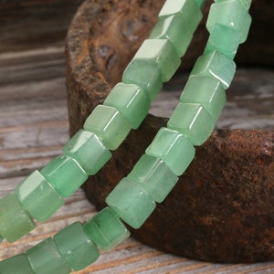Green Aventurine Cube 6mm Beads