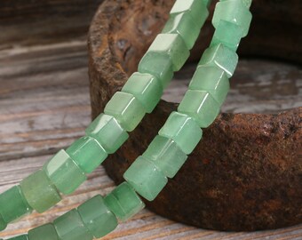 Green Aventurine Cube 6mm Beads