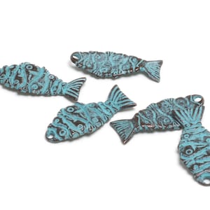 Mykonos Copper (plated) Patina School of Fish Drop 13x30mm (Package of 6)