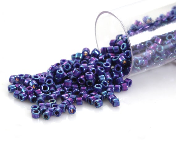 Miyuki Delica 11/0 Seed Beads - Op Eggplant Luster Cylinder Beads For Jewelry Making