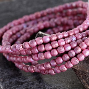Czech Glass 3mm Round Druk - Textured Orchid