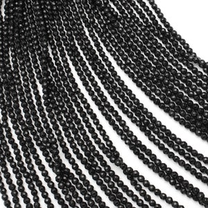 Black Onyx Faceted Round 4mm Beads