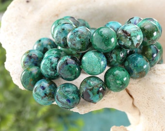 Chrysocolla (A) Round 10mm Beads