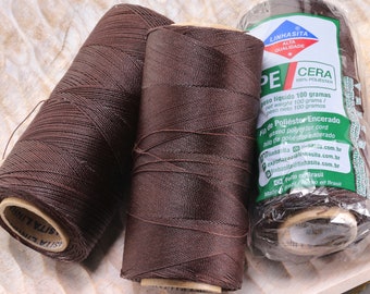 Dark Brown (593) Linhasita Waxed Polyester Cord, PE-1 0.35mm or PE-4 1mm Thickness