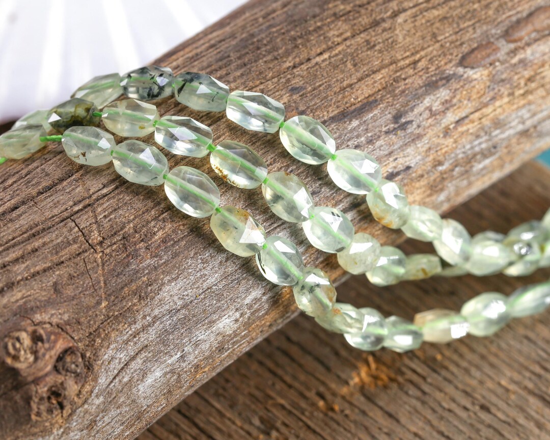 Prehnite (w/ Rutile) Microfaceted Oval 8x6mm Beads - Etsy