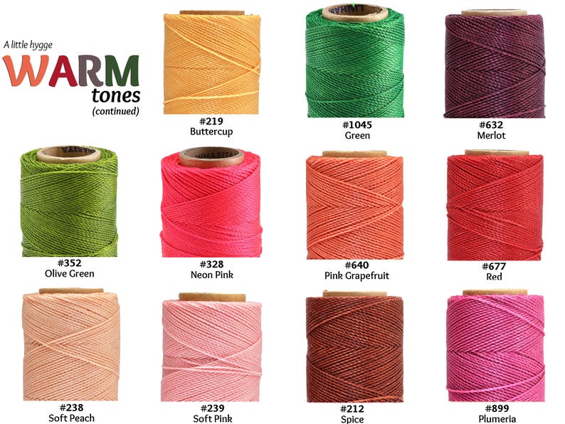 Linhasita Waxed Polyester Cord PE-4 (1mm) / 61 Colors to Choose From! image 8