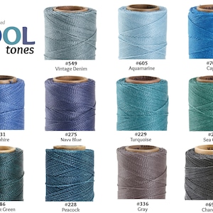 Linhasita Waxed Polyester Cord PE-4 (1mm) / 61 Colors to Choose From! image 2