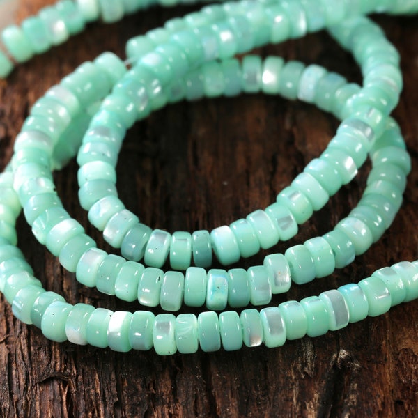 Sea Green Mother of Pearl Heishi 2x4mm Beads