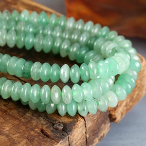 Green Aventurine Thin Rondelle 3x6mm Beads