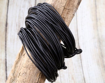 Natural Black Round Leather Cord