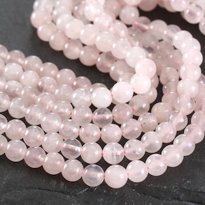 Madagascar Rose Quartz Round 6-6.5mm Beads
