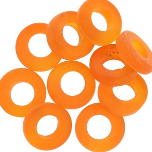 Tangerine Beach-Style Glass Ring 13mm - Package of 10 Rings