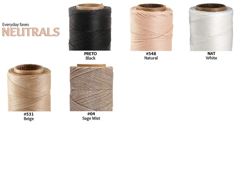 Linhasita Waxed Polyester Cord PE-4 (1mm) / 61 Colors to Choose From! image 4