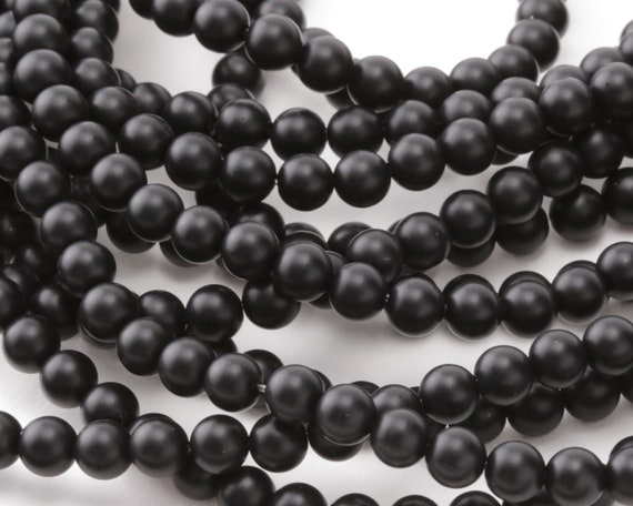 Black Onyx Beads – 6mm Round, AA++ Quality, 65-Piece Strand, Center-Drilled