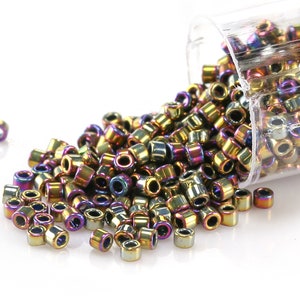 Miyuki Delica Metallic Golden Olive Iris (DB0029) 11/0 Seed Bead / 7.6 grams