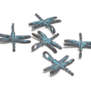 Mykonos Copper (plated) Patina Dragonfly Pendant 25x28mm (Package of 6)
