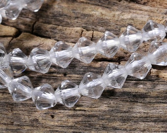 Rock Crystal Quartz (clear) Faceted Bicone 4mm Beads