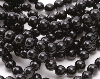 Black Tourmaline Round 6mm Beads