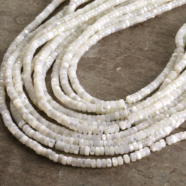 Mother of Pearl Heishi 2x4mm Beads