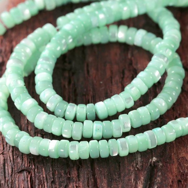 Sea Green Mother of Pearl Heishi 2x4mm Beads